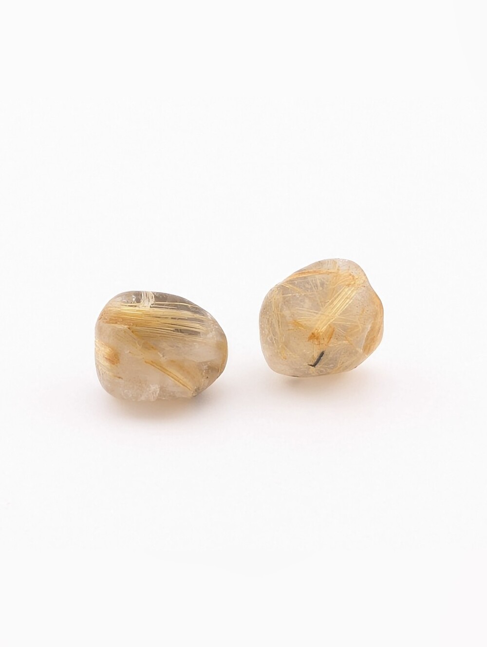 Honey Rutilated Quartz Gemstone Earrings - Picture 5 of 8